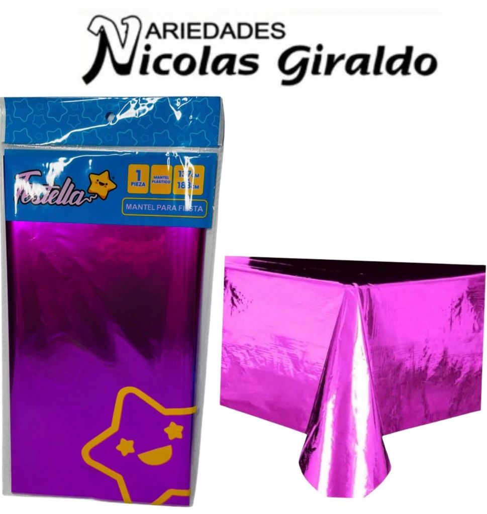 [2D-6828] Mantel fiesta brillante fucsia