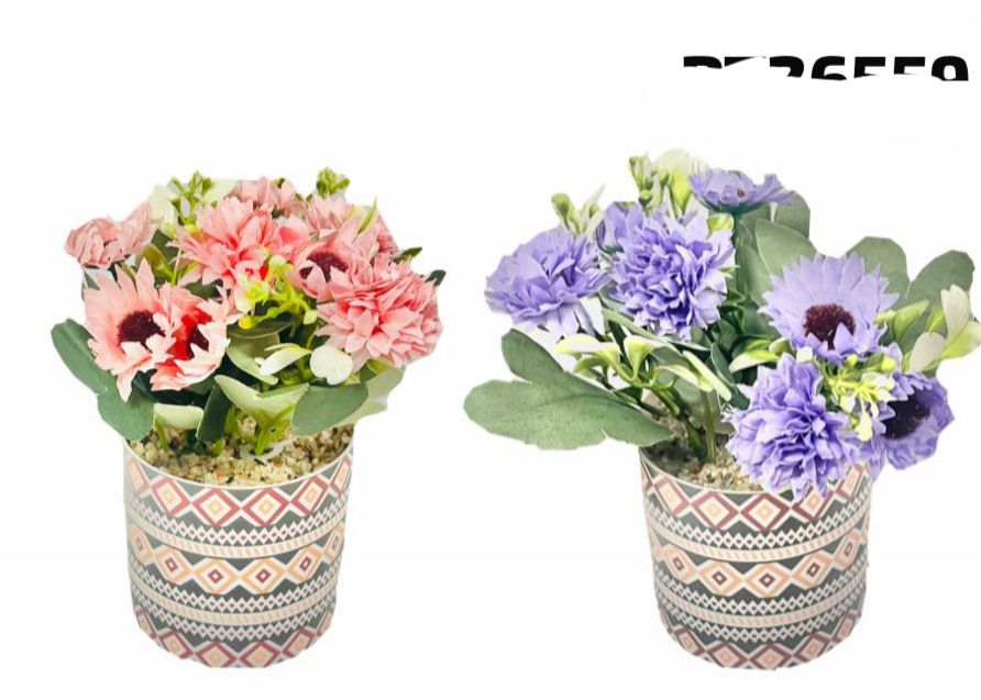 Matera estampada flor artificial flor