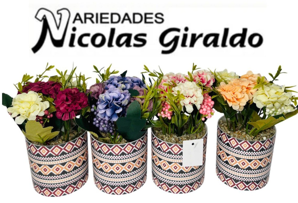 Matera estampada flor artificial flor