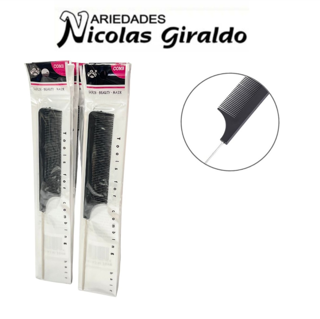 [PT16763] Peine cola raton metal negro PQT X12  
