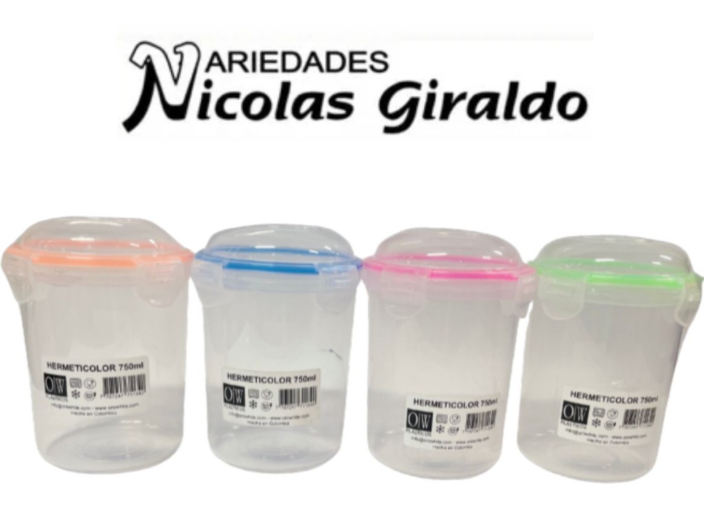 Tarro hermetico largo x750ml