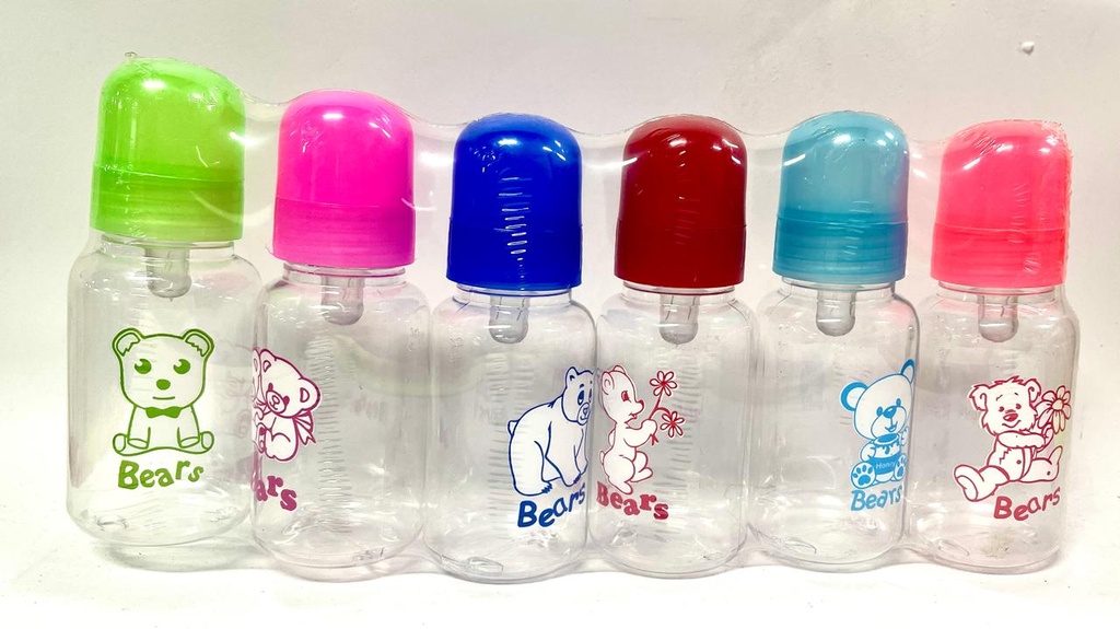 Tetero liso pequeño 5oz traslucido paquete x6