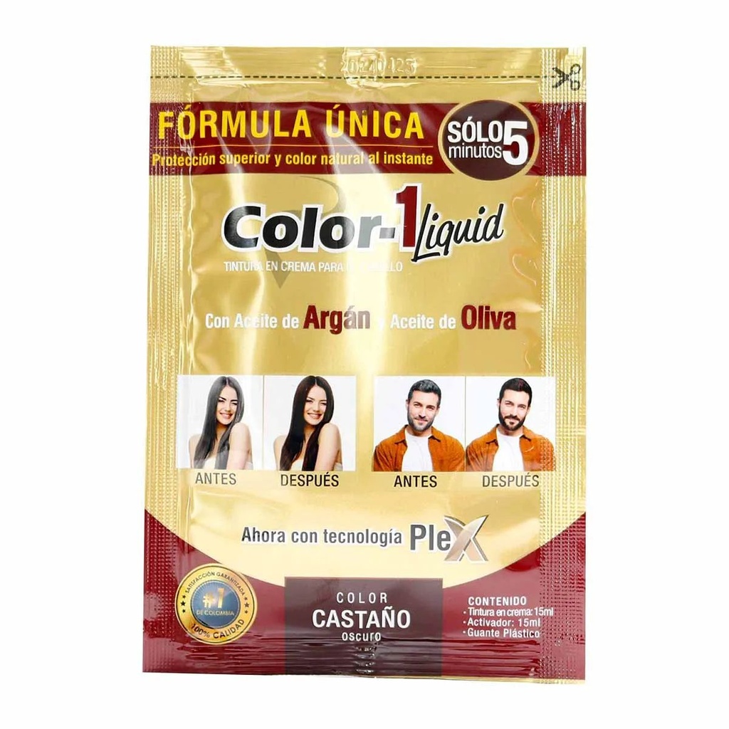 [PT0000491] Tintura liquida castaño oscuro color uno sobre