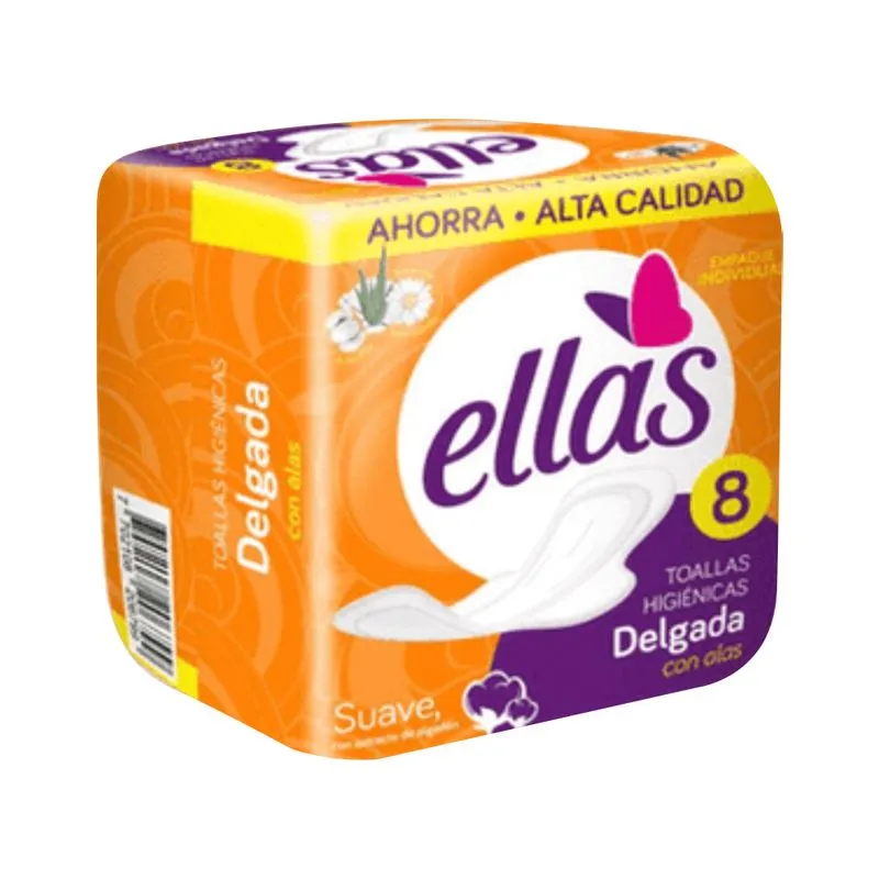 Toalla ellas delgada x8 naranjada produsa 