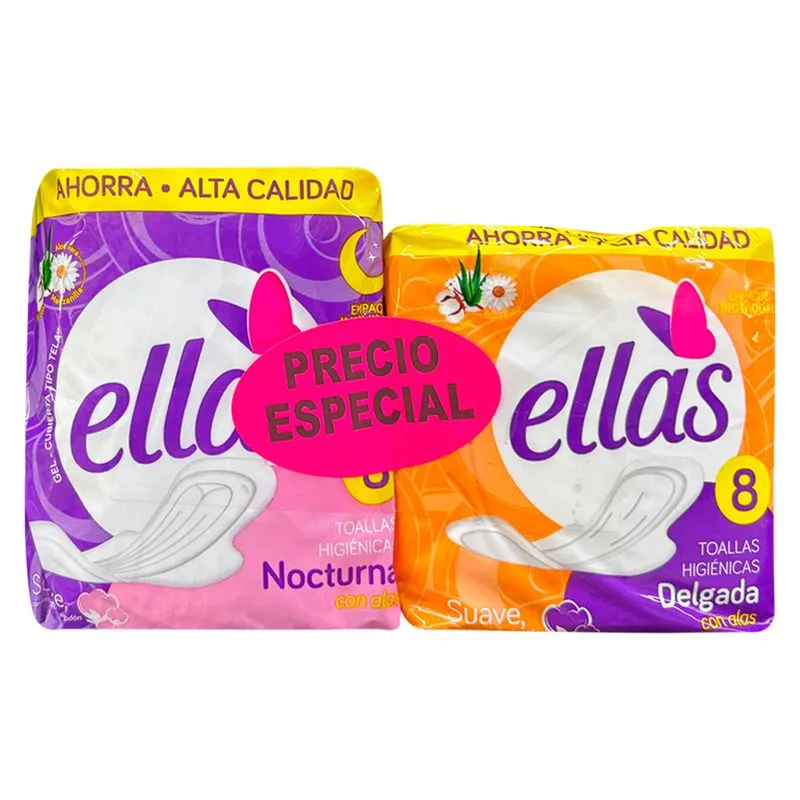 Toalla ellas nocturna x2 bolsa produsa 