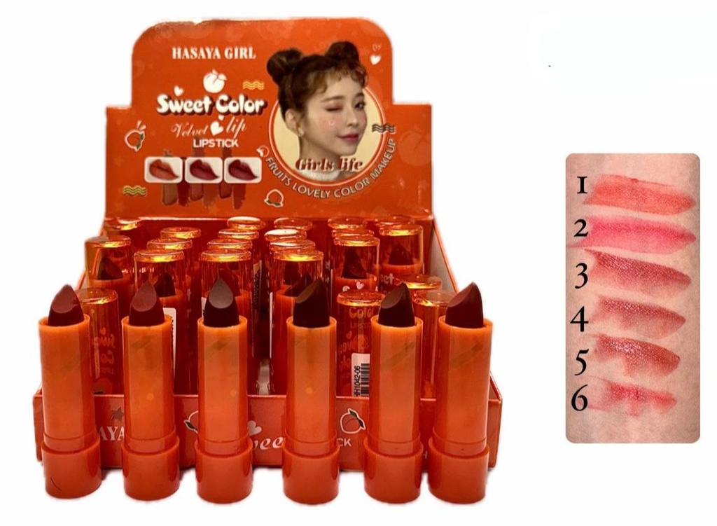 @Labial mate sencillo caja x24 naranja
