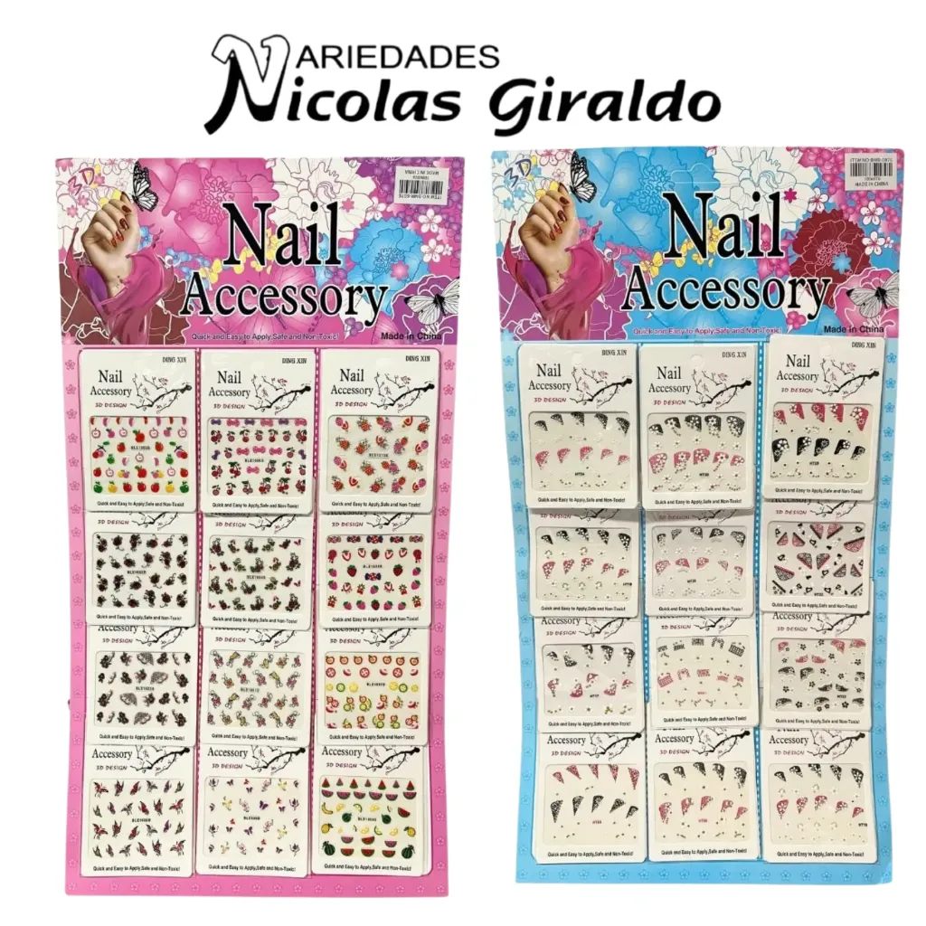 Carton sticker uñas x12