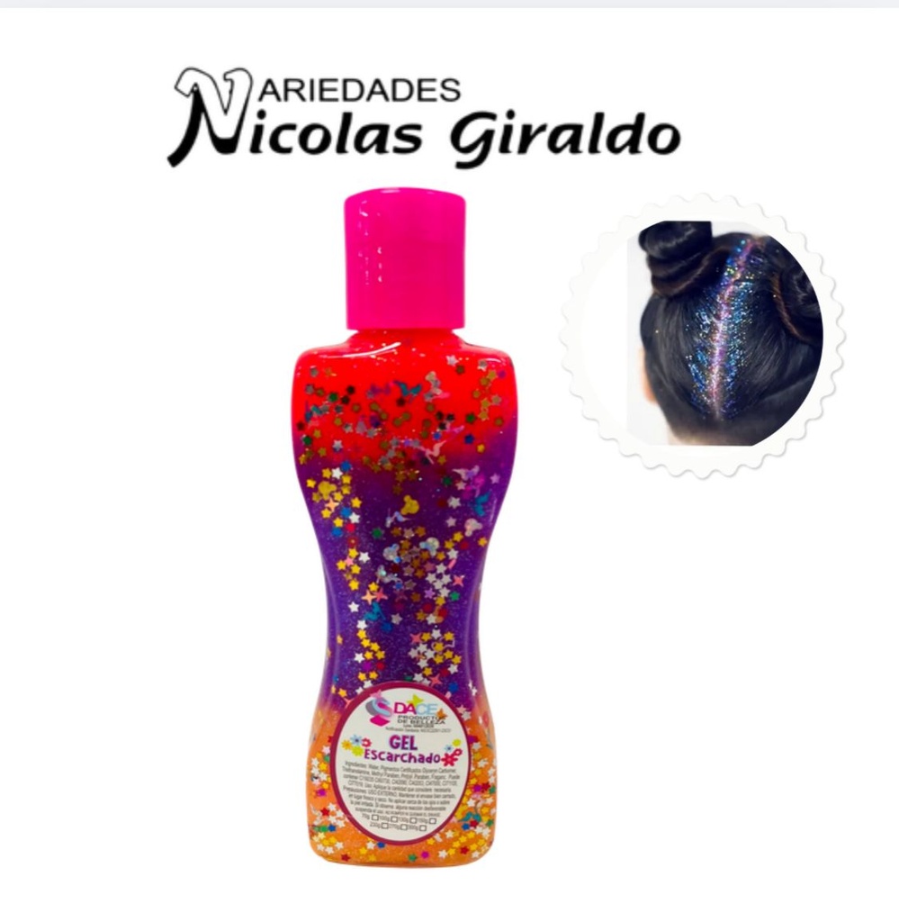 Gel escarchado para peinados