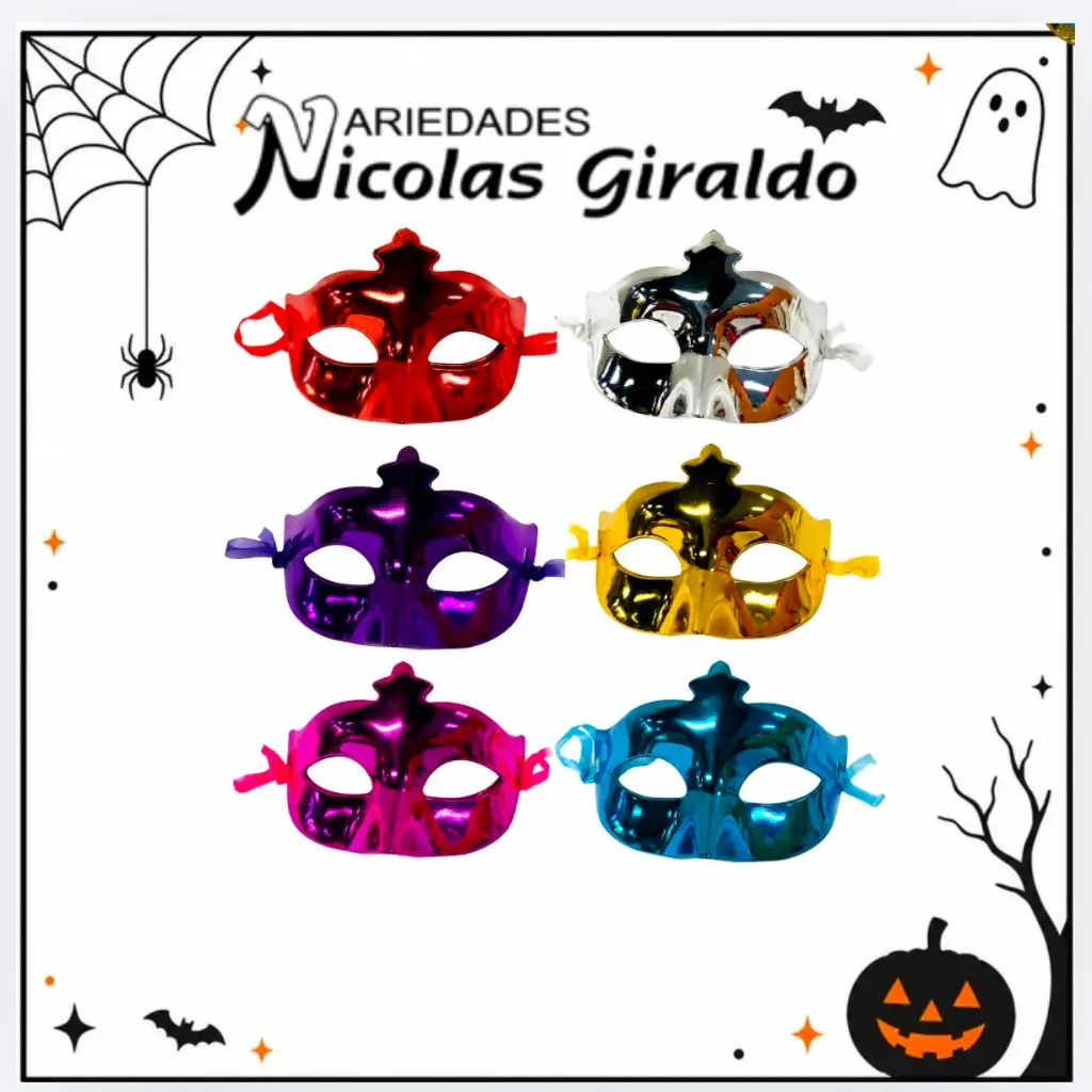 [Z034] @Antifaz halloween pasta liso pqt x12