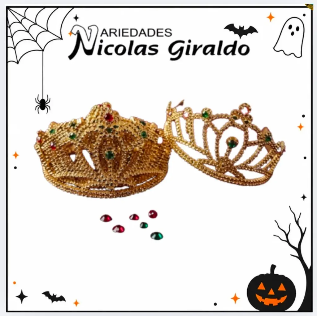 [DW52127] @Corona halloween dorada pqt x12 (DK220)