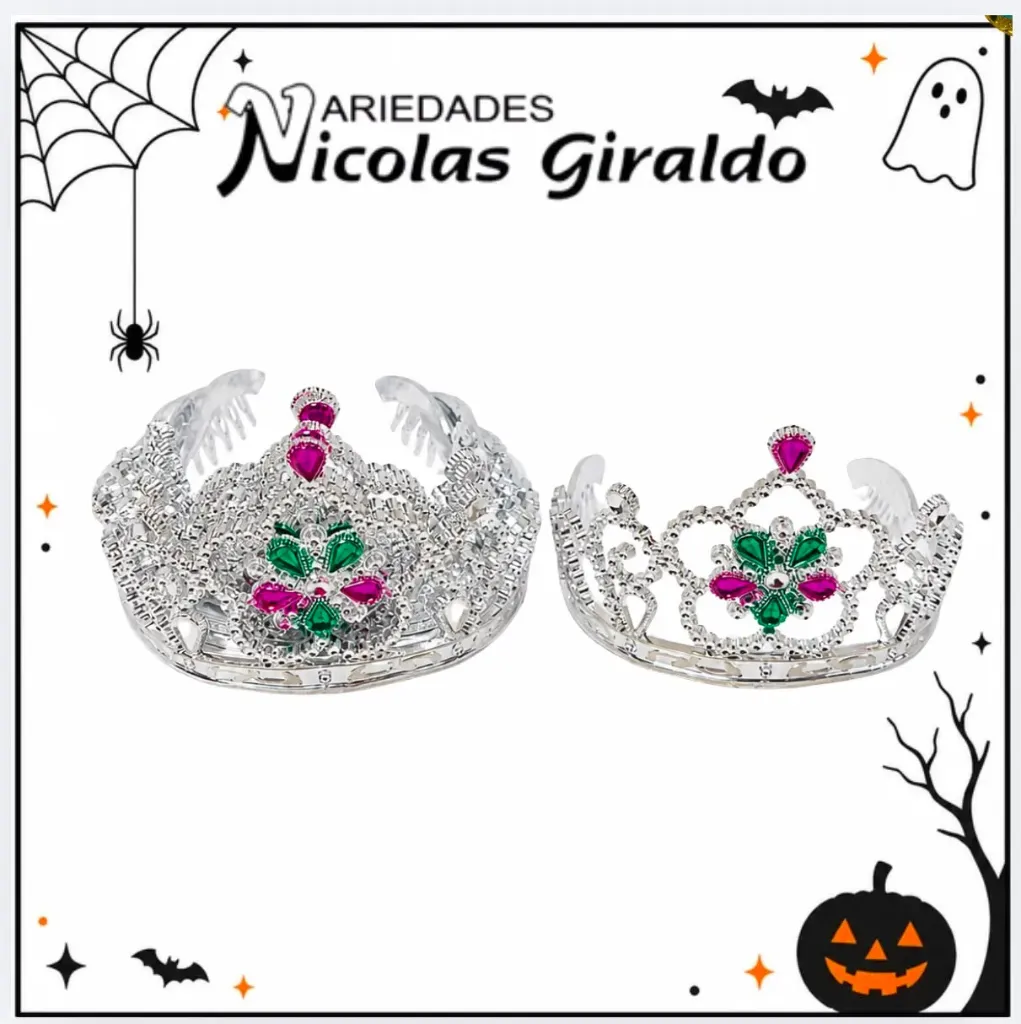 [DW52128] @Corona halloween plateada pqt x12 (DK219) (YN-196)