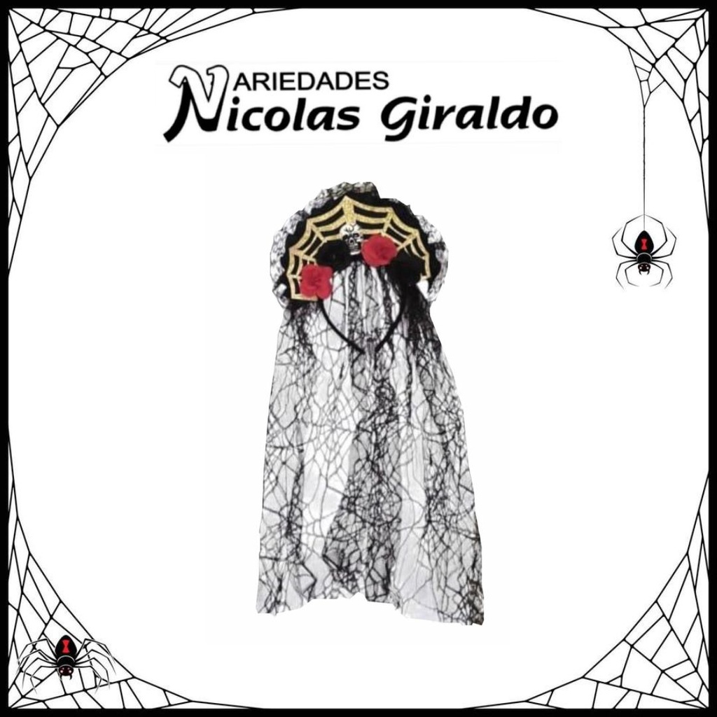 @Diadema halloween catrina velo con calavera