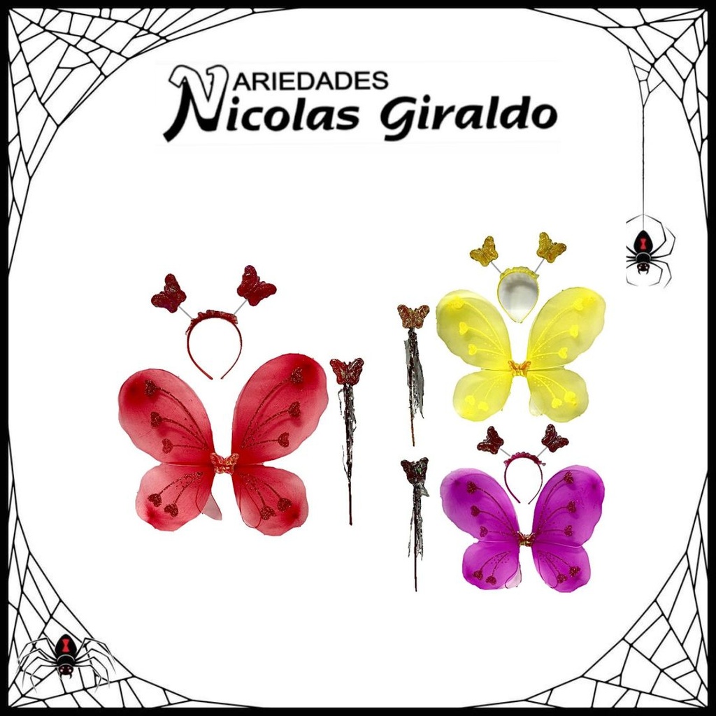 @Juego halloween alas de mariposa pqt x3 (DK242)