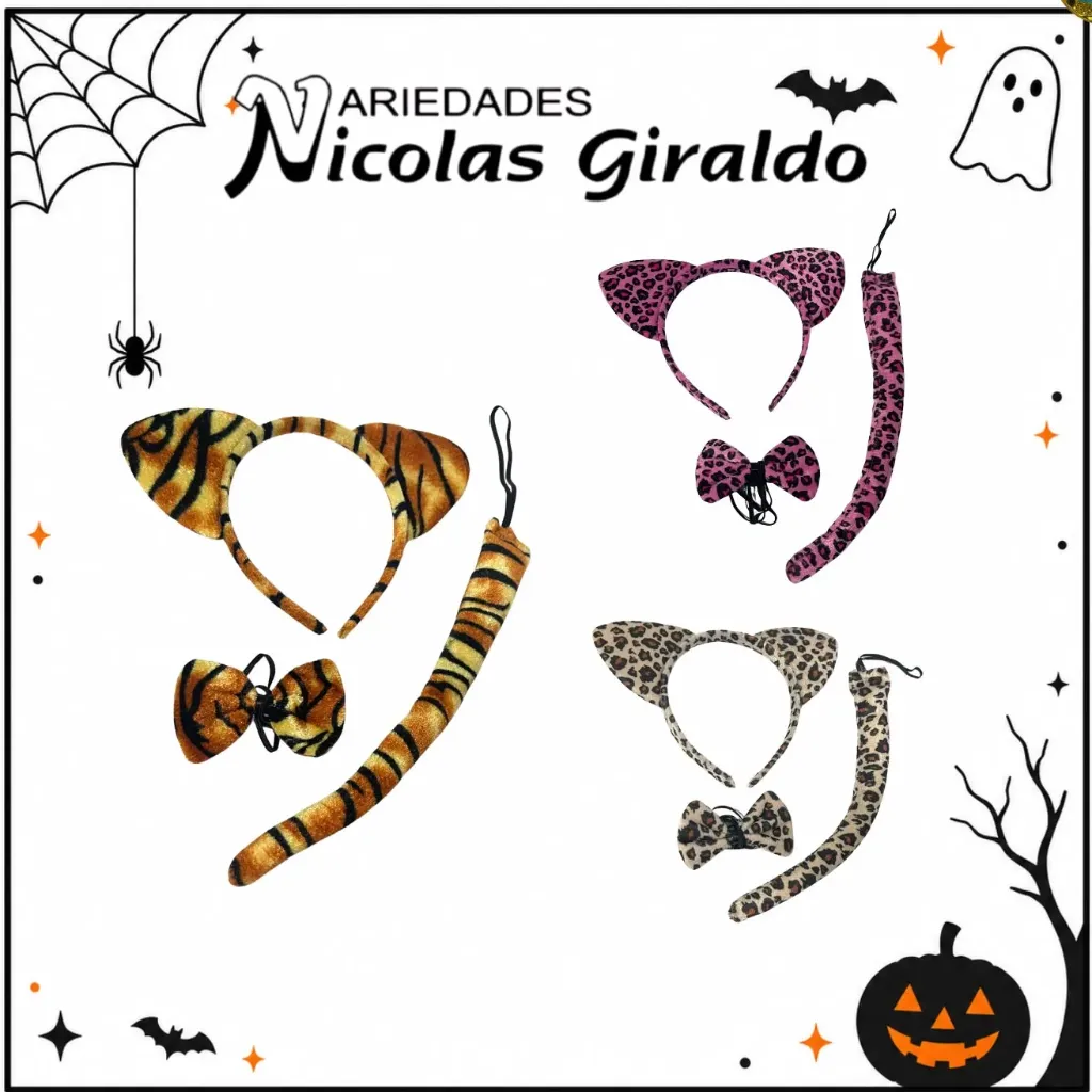 Kit animales surtido x3 piezas  halloween