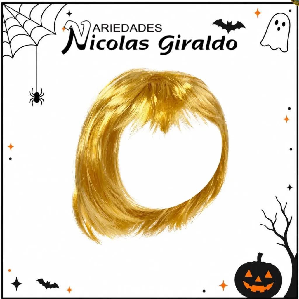 Peluca corta rubia halloween