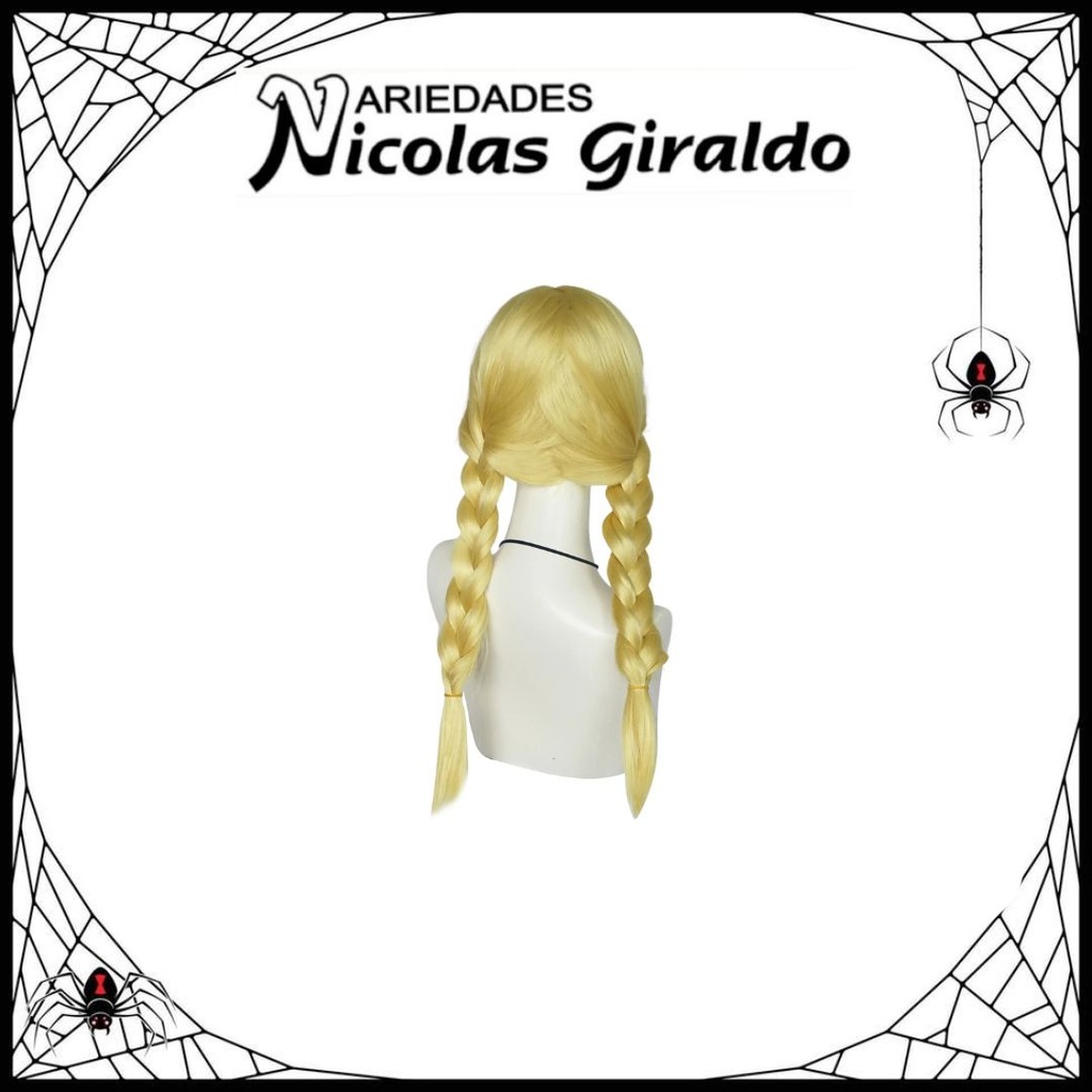 @Peluca halloween dos trenzas rubia