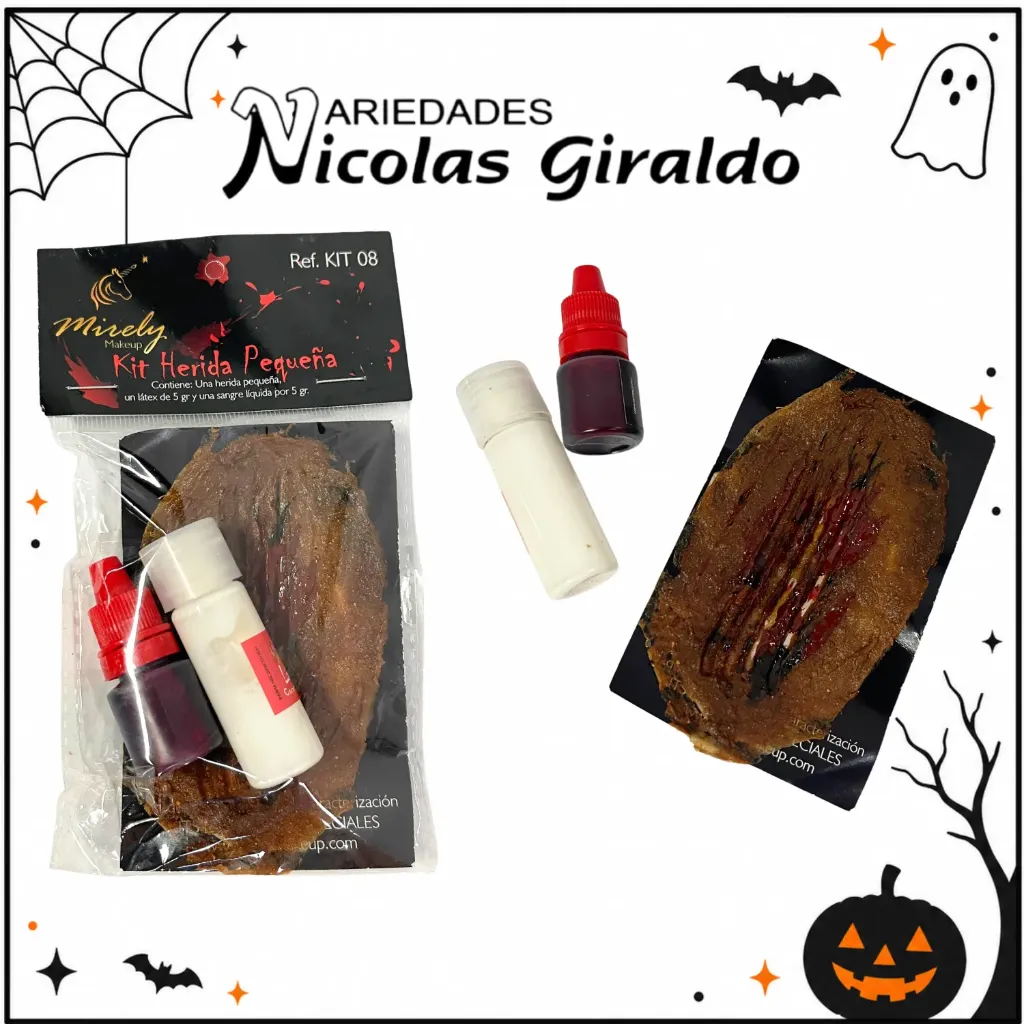 Herida pequeña mas gotero sangre y latex halloween
