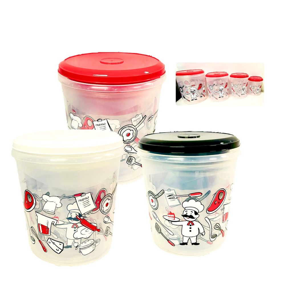 Tarro mercado x4 estampado chef extra grande proyecciones