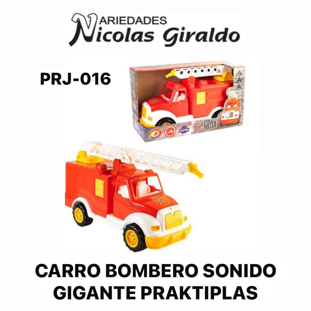 Carro bombero sonido gigante praktiplas