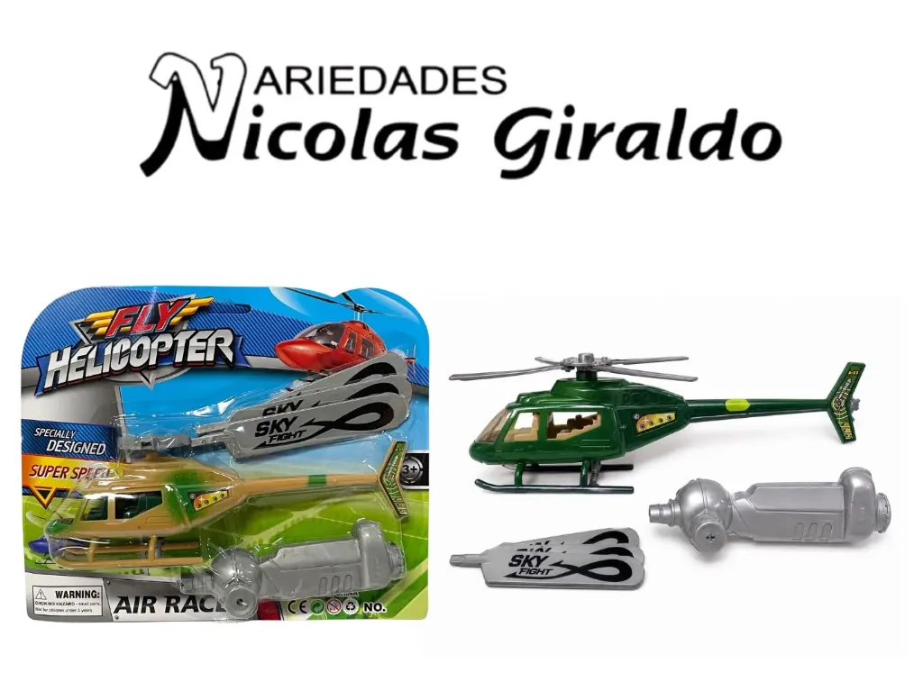 Helicoptero carton grande con lanzador