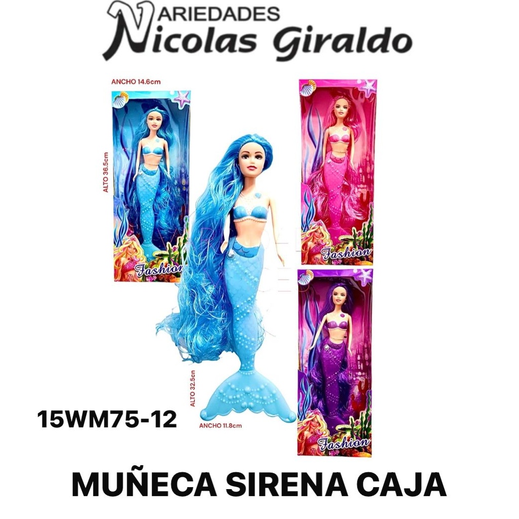 Muñeca sirena caja