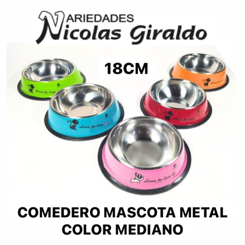 @Comedero mascota metal color mediano