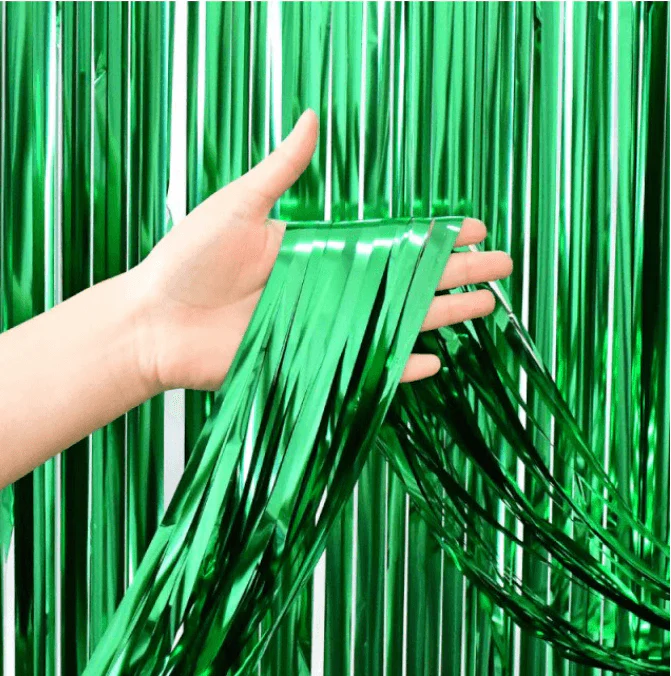 Cortina fiesta brillante 2x1 verde (NA602V)(01-139)