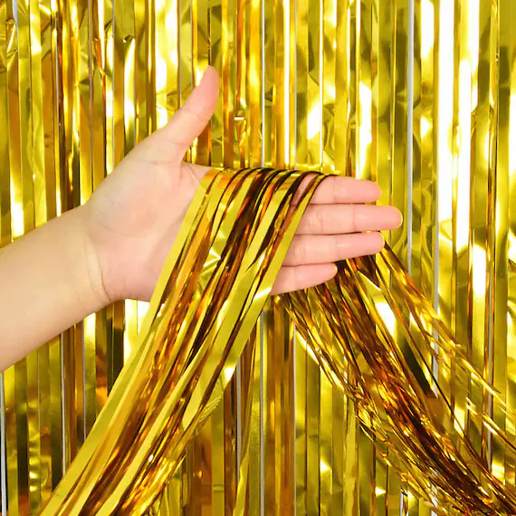 Cortina fiesta brillante 2x1mt dorada (1363-7)