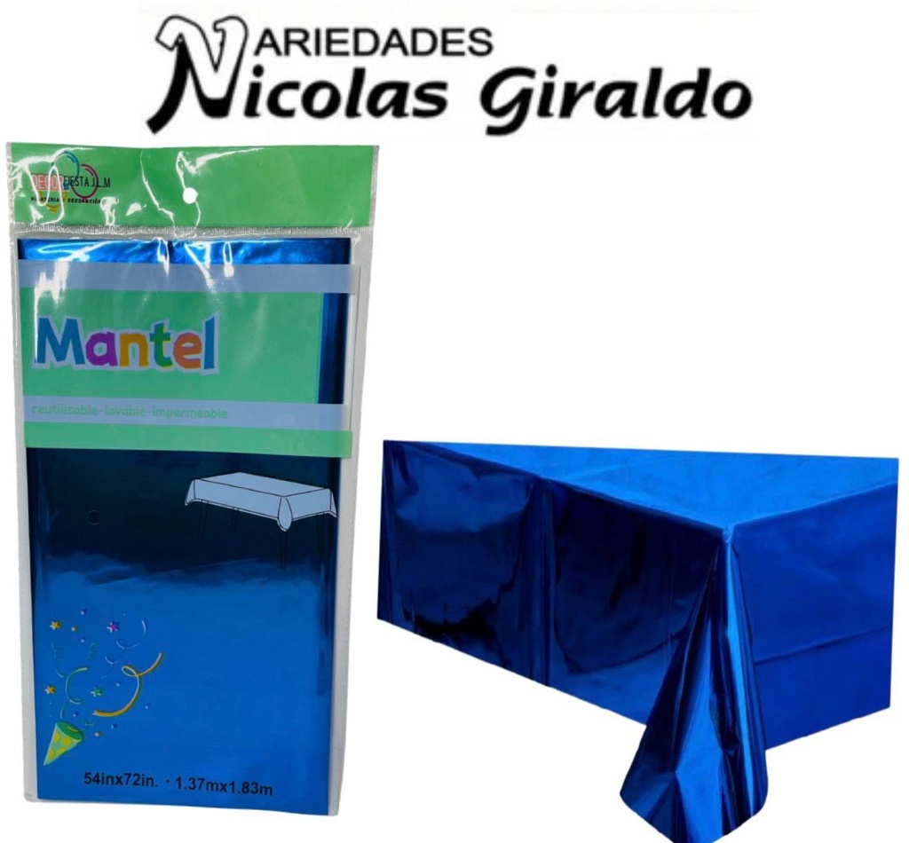 [2D-6828] Mantel fiesta brillante azul oscuro (DF-005)