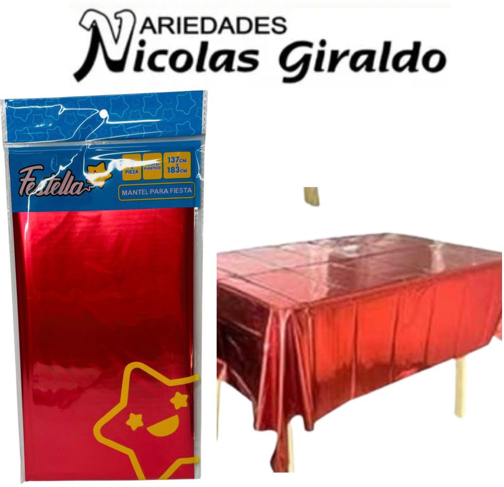 [2D-6828] Mantel fiesta brillante rojo (DF-005)