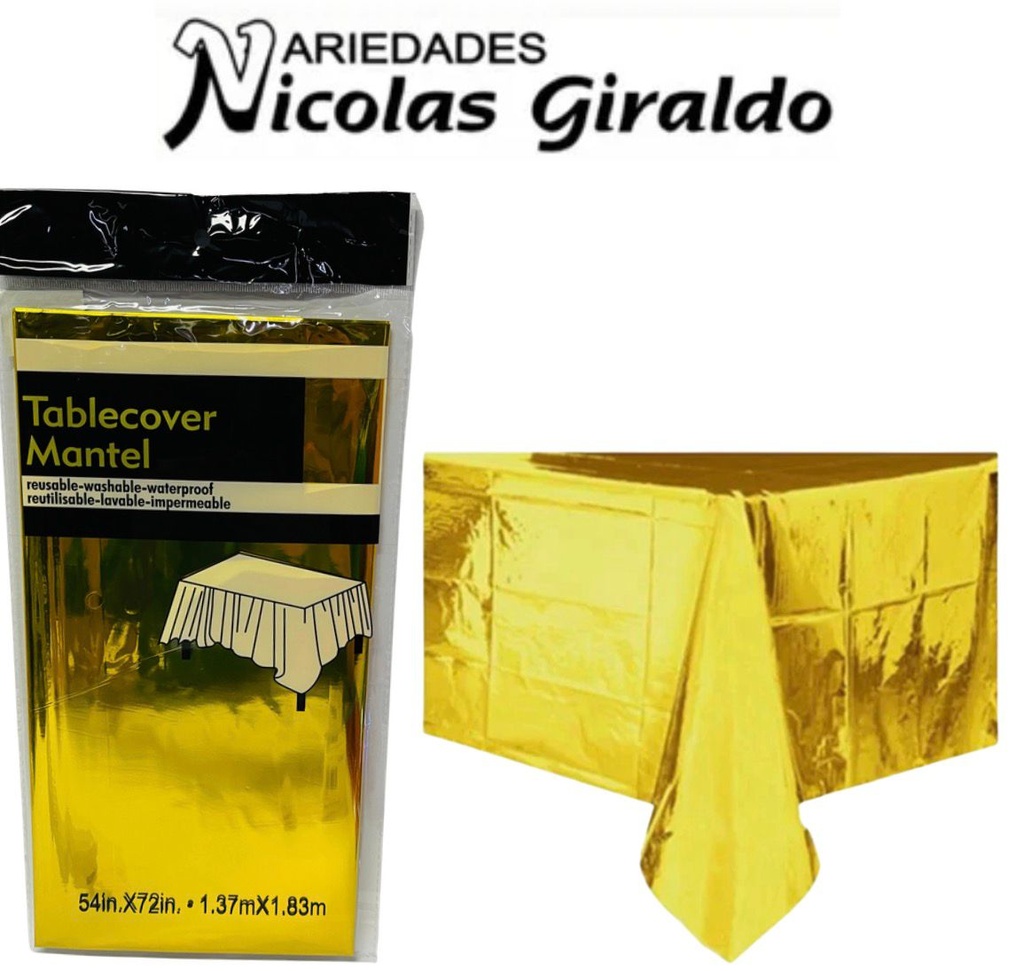Mantel fiesta brillante dorado (NA643D)(DF-005)