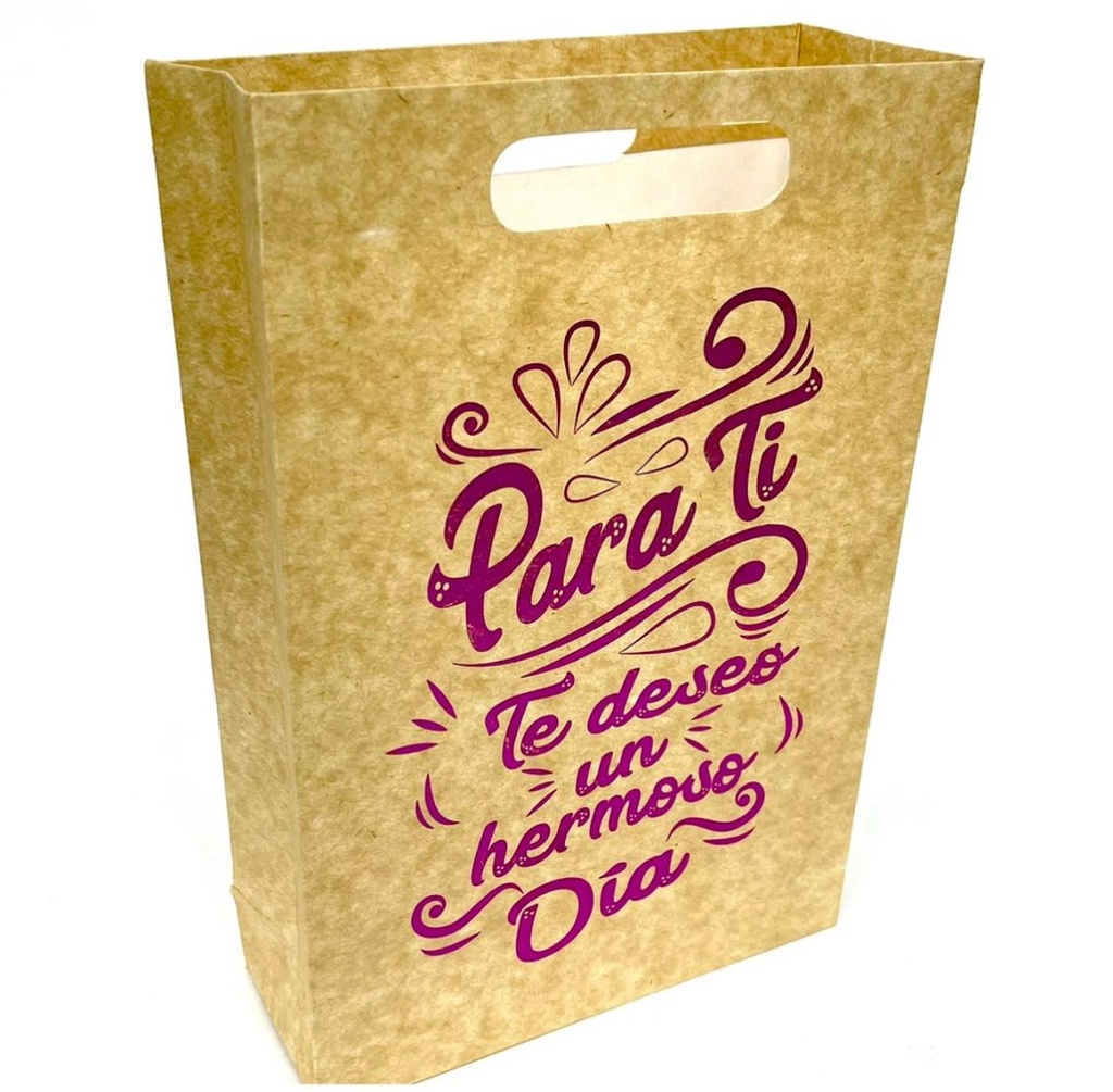 Bolsa regalo cariñito kraft estamp mediana