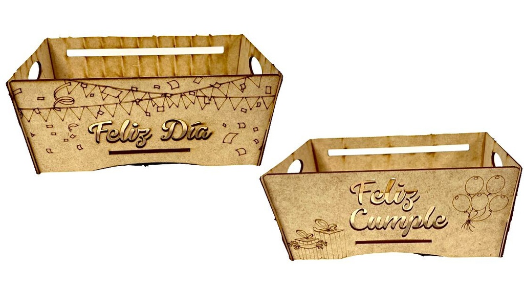 (C0020)Canasta ancheta laser mensaje 20X14