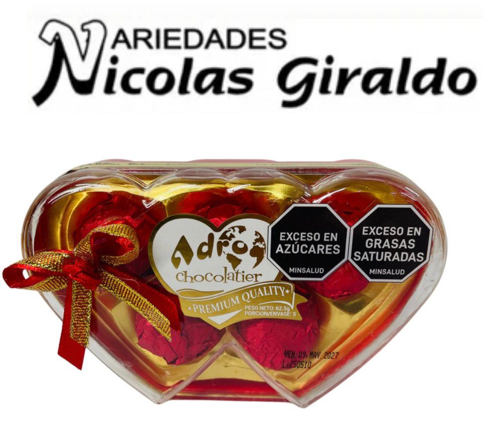 [E35-CH] Chocolate adro corazon X5 doble