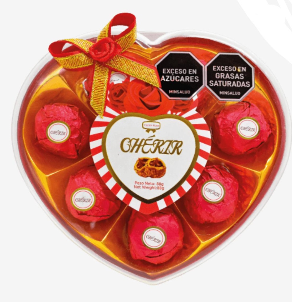 Chocolate adro corazon X8