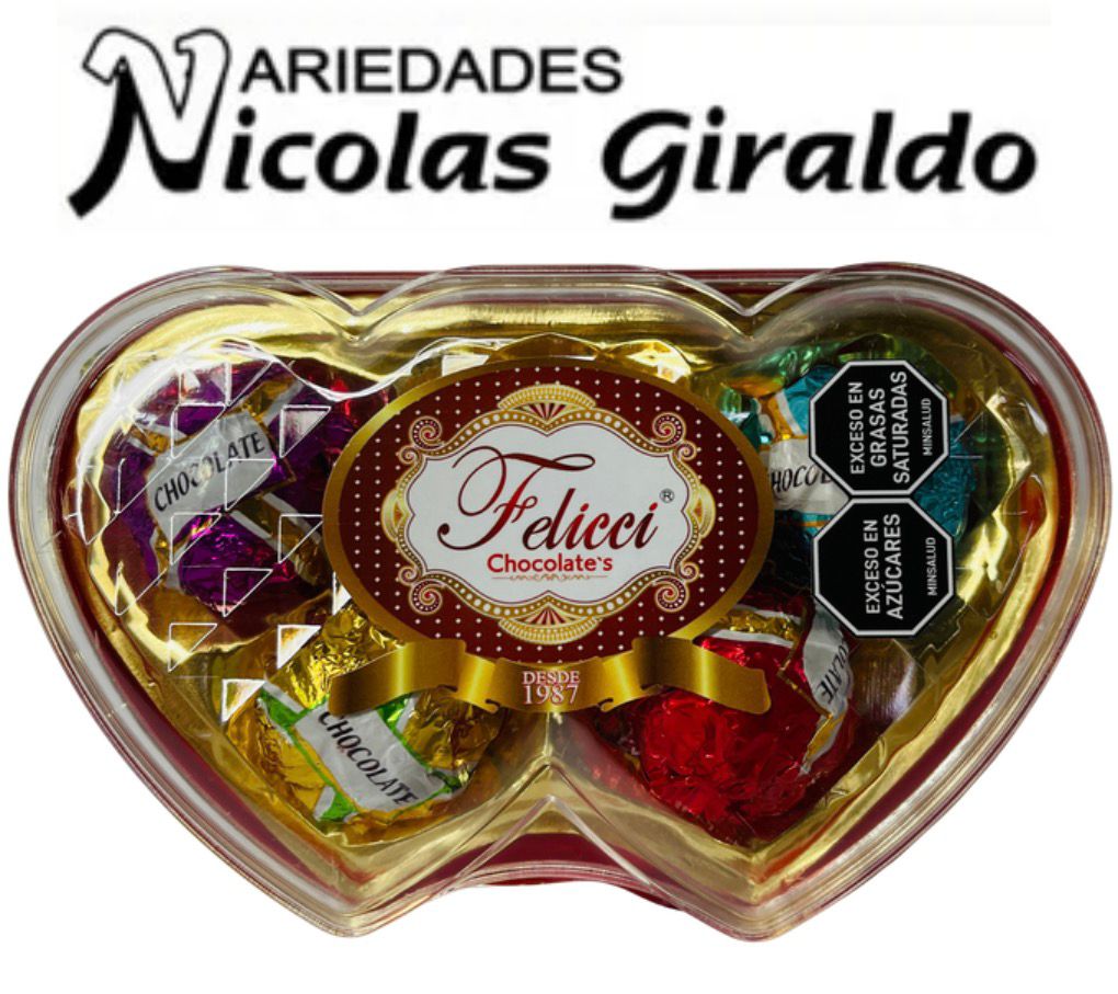 Chocolate feliccie corazon X5 doble
