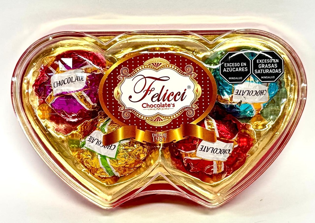Chocolate feliccie corazon X5 doble