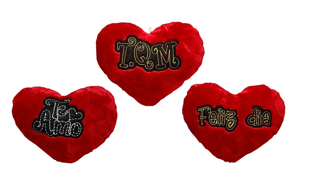 Cojin corazon pequeño borde plata cariñitos