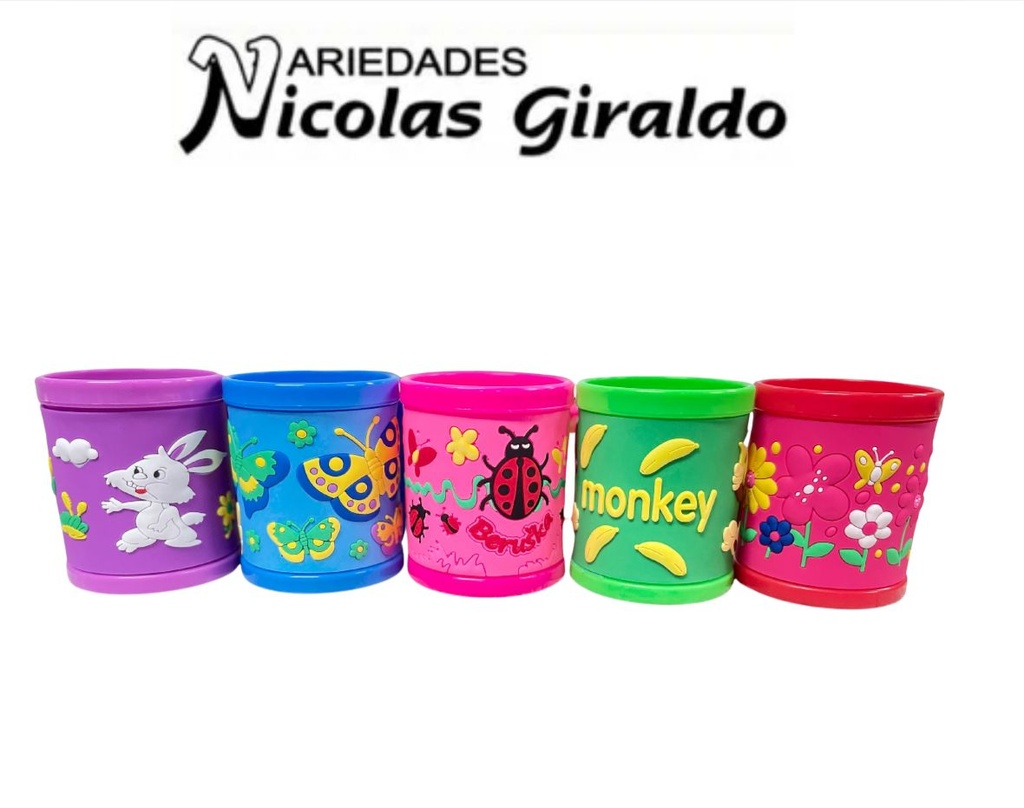Vaso plastico infantil alto relieve