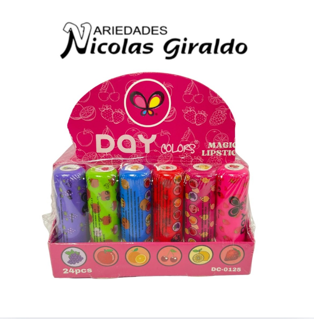 @Labial magico frutas day colors caja  x24 