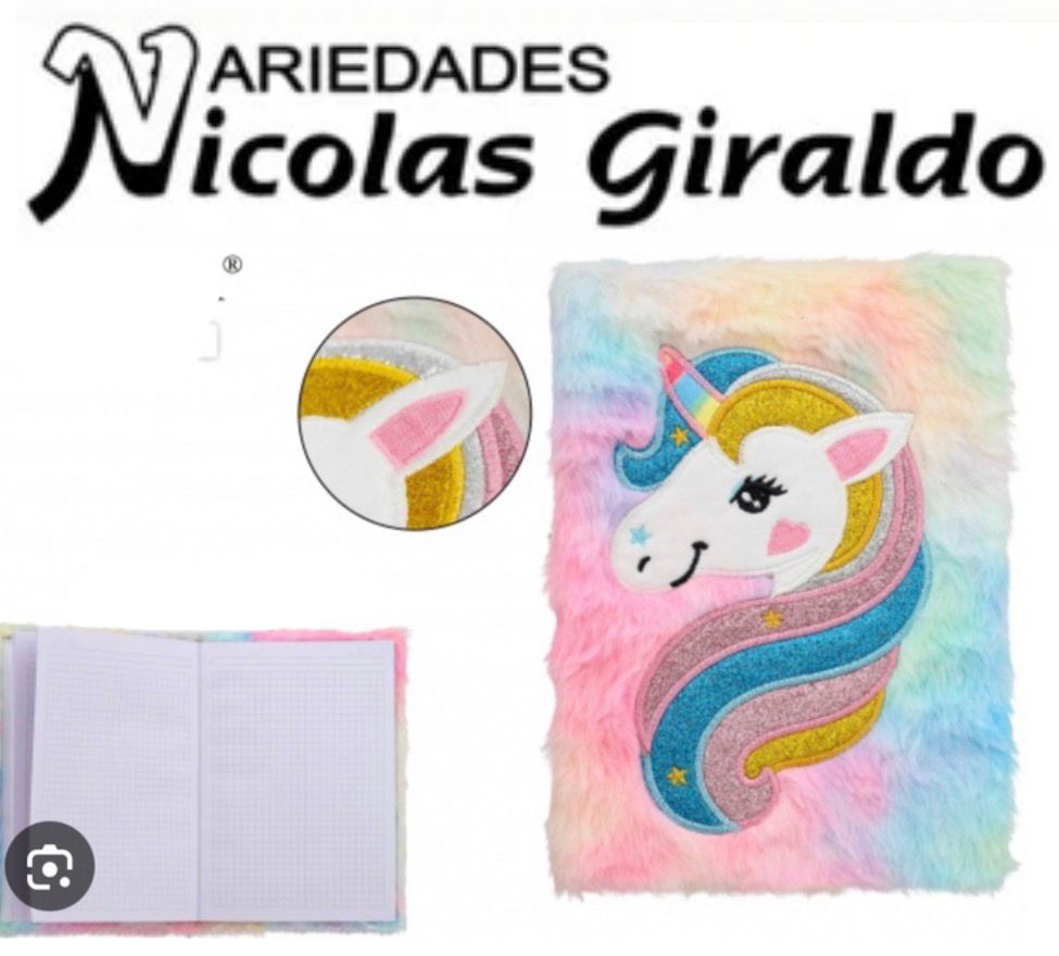 [PT27906] Agenda peluda unicornio