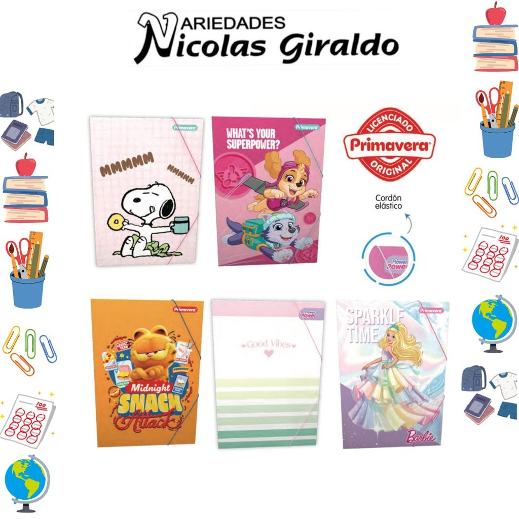 Carpeta primavera plastica liga teen niña 