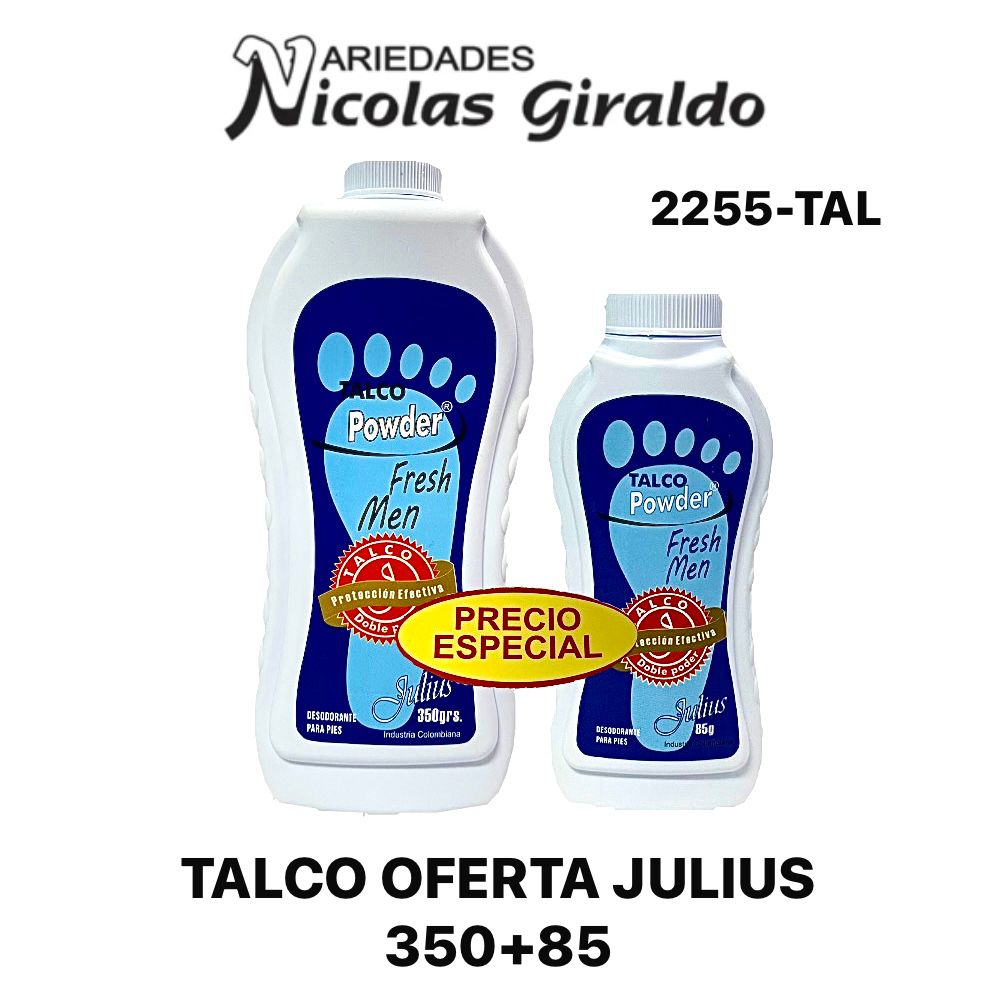 Talco oferta julius 350+85