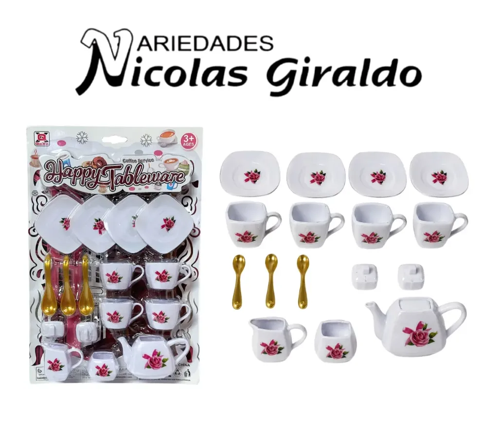 Vajilla infantil juego te carton 