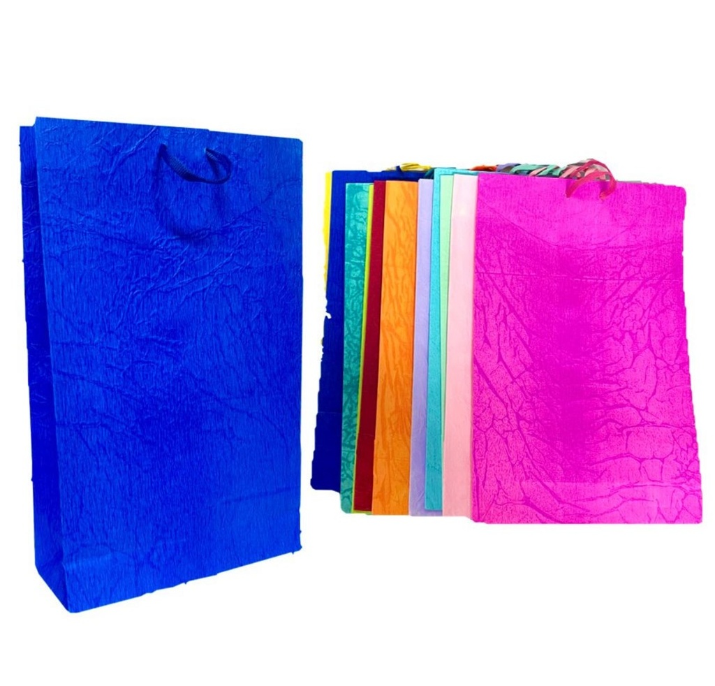 @Bolsa regalo corrugada unicolor fina grande pqt x12