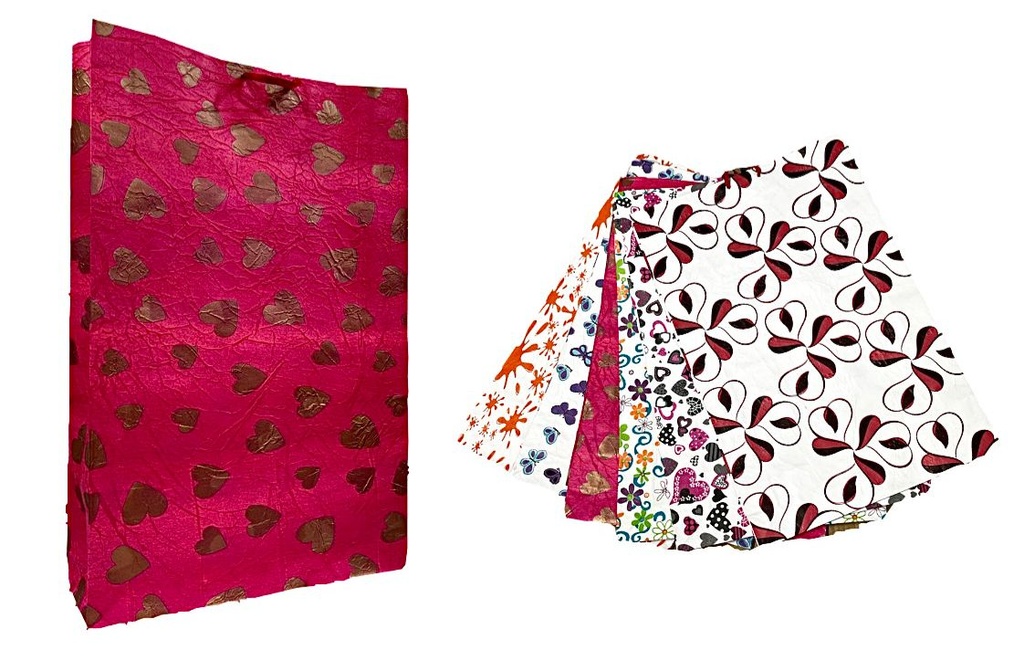 [109060] @Bolsa regalo corrugada estampada Jumbo pqt x6