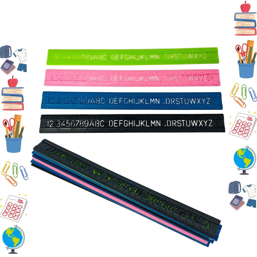 Regla plastica sencilla 30 cm x12