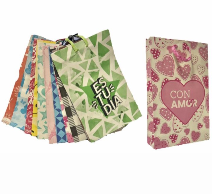 @Bolsa regalo pastel estampada mediana pqt x12