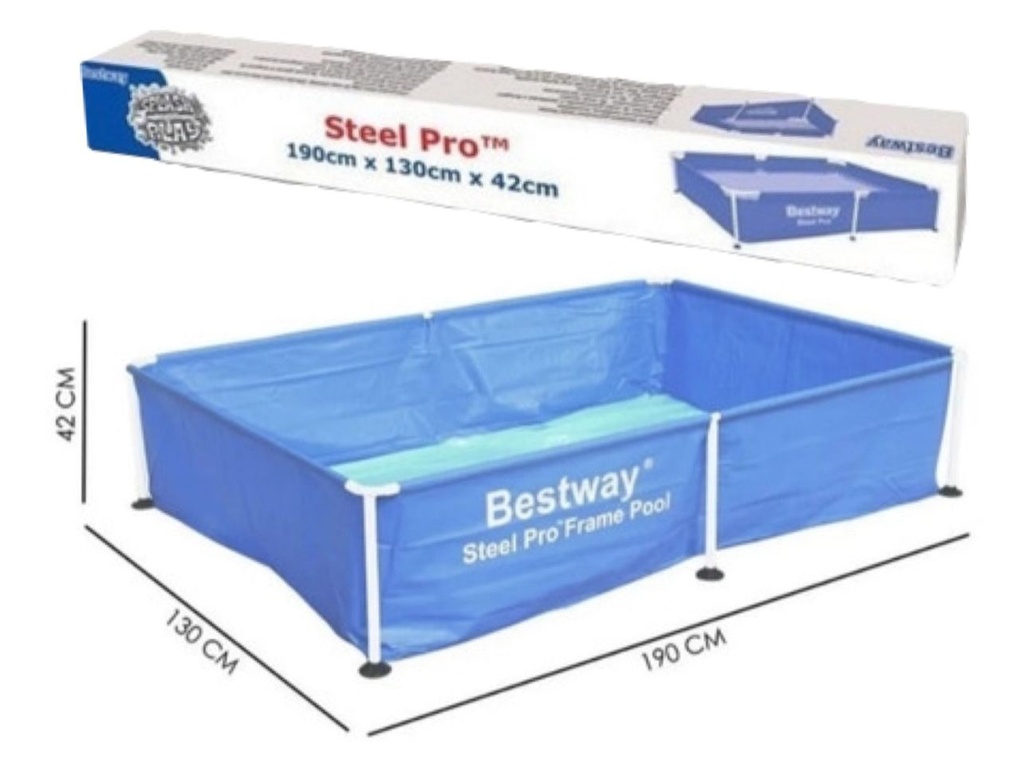 Piscina rigida rectangular con estructura metalica 1.50x110 x42