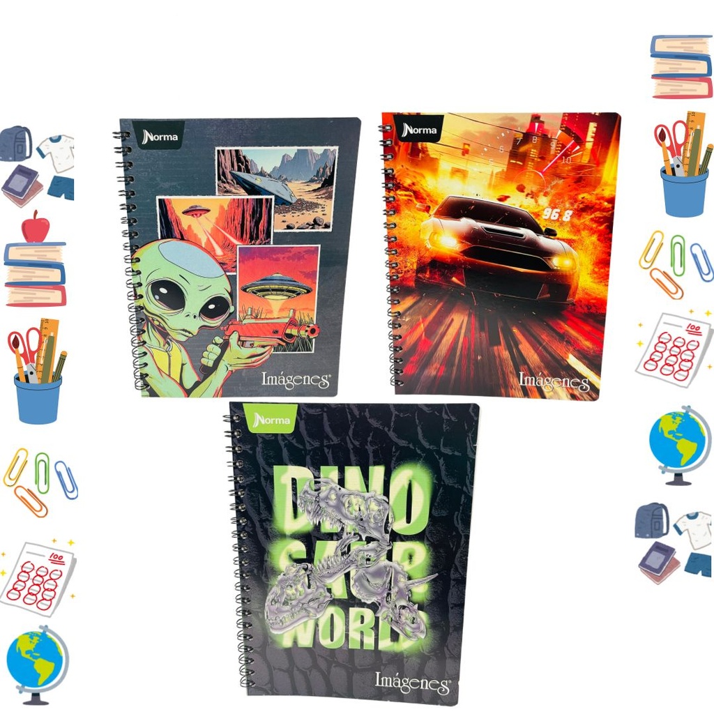 Cuaderno norma argollado grande economico raya masculino